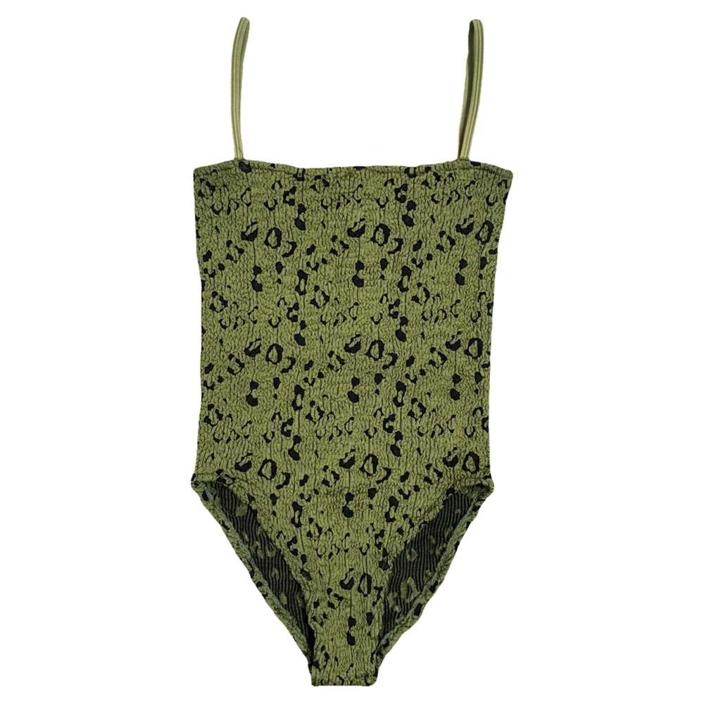 Hunza G Olive Green Leopard Print One Piece